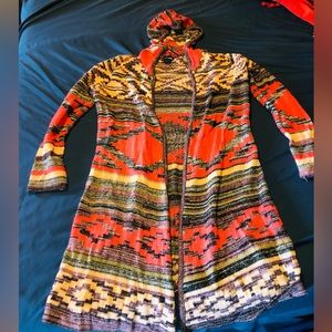 WETSEAL HOODED LONG CARDIGAN SWEATER